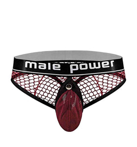 Cock Pit Net Cock Ring Thong - S/ M - Burgundy MP-410260BNSM