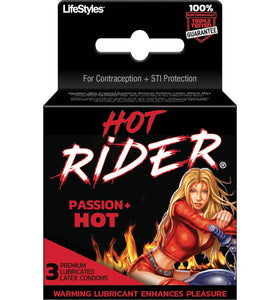 Hot Rider - 3 Pack - Lubricated Latex Condoms LS8610