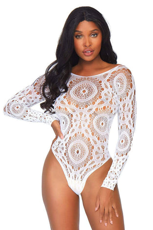 Thong Back Teddy - White - M/l LA-89161WHTML