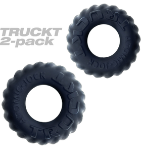 Truckt 2 Piece Cockring Set Atomic Jock - Night  Black OX-AJ-1049-NGT