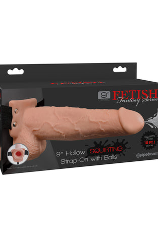 Fetish Fantasy Series 9 Inch Hollow Squirting Strap-on With Balls - Flesh PD3398-21