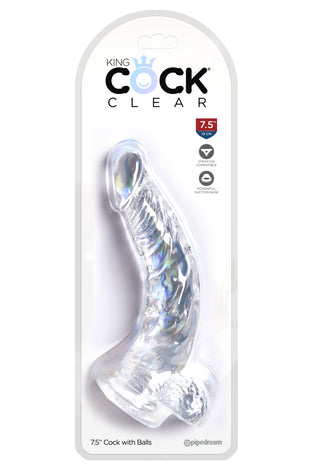 King Cock Clear 7.5 Inch Cock With Balls PD5755-20