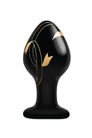 Secret Kisses - 3.5 Inch Handblown Glass Plug - Black SK-3001