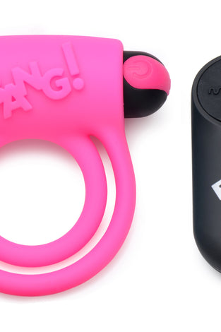 Bang - Silicone Cock Ring and Bullet With Remote Control - Pink BNG-AG572-PNK