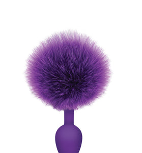 The 9's Cottontails Silicone Bunny Tail Butt Plug  - Purple ICB2642-2