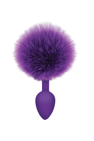 The 9's Cottontails Silicone Bunny Tail Butt Plug  - Purple ICB2642-2