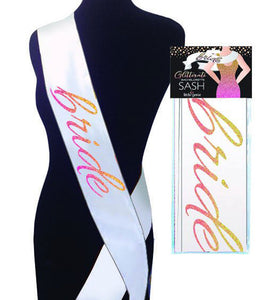 Glitterati Bride Sash - White LG-NVC106