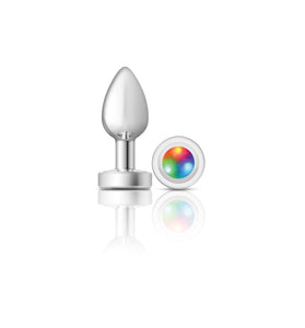 Cheeky Charms-Silver Metal Butt Plug-  Light Up-Small VB-CC9138