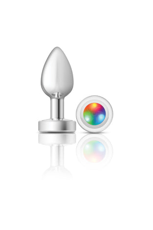 Cheeky Charms-Silver Metal Butt Plug-  Light Up-Small VB-CC9138