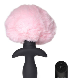Waggerz Moving and Vibrating Bunny Tail Anal Plug  - Pink TZ-AG788
