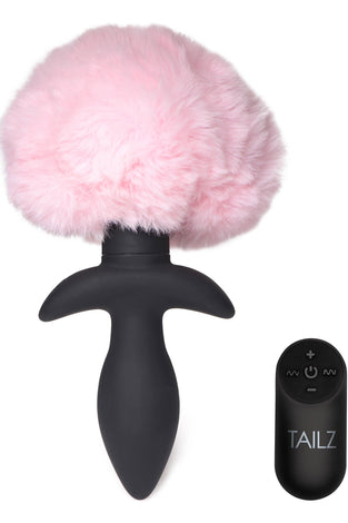 Waggerz Moving and Vibrating Bunny Tail Anal Plug  - Pink TZ-AG788