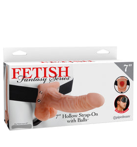 Fetish Fantasy Series 7 Inch Hollow Strap-on With  Balls - Flesh PD3373-21