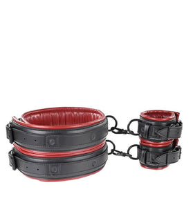 Saffron Thigh and Wrist Cuff Set - Black/red SS48017