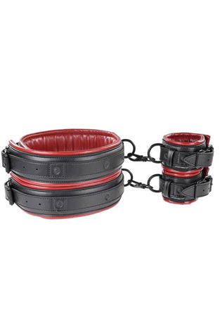 Saffron Thigh and Wrist Cuff Set - Black/red SS48017