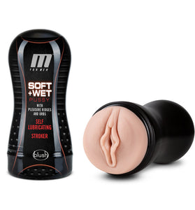 M for Men - Soft and Wet - Pussy With Pleasure Ridges and Orbs - Self Lubricating Stroker Cup - Vanilla BL-84023