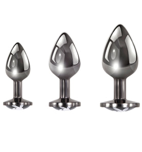 Pleasure 3 Ways - Butt Plug - Hematite PB-BP-2253-2
