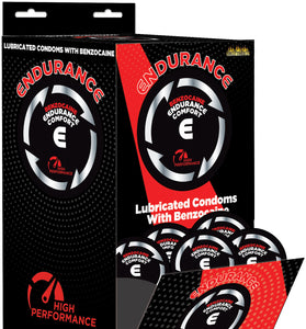 Endurance Lubricated - Comfort - Benzocaine Condoms Display HTP3469-D