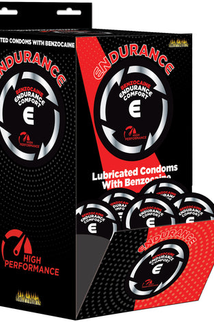 Endurance Lubricated - Comfort - Benzocaine Condoms Display HTP3469-D