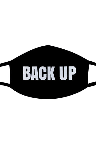 White Glitter Back Up Black Face Mask With Black  Trim NN-MSKM-WBUBLA