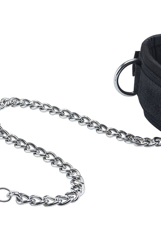 Velcro Collar With Nipple Clamps - Black OU-OU671BLK