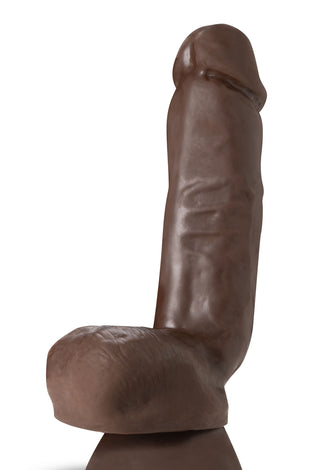 Dr. Skin Plus - 8 Inch Thick Poseable Dildo With  Squeezable Balls - Chocolate BL-52686