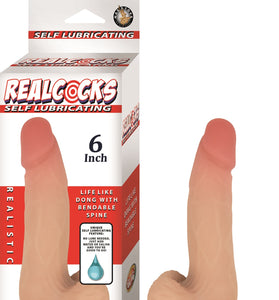Realcocks Self Lubricating Dong - 6 Inch - Flesh NW2933