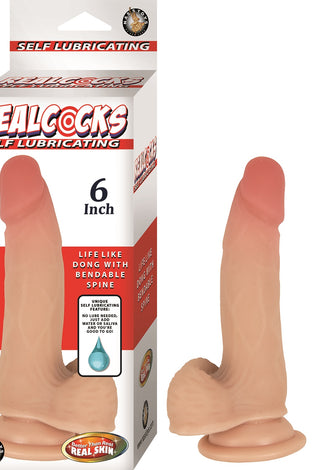 Realcocks Self Lubricating Dong - 6 Inch - Flesh NW2933