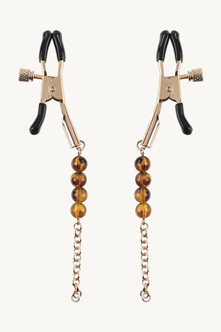 Sincerely Amber Beaded Nipple Clamp SS52105