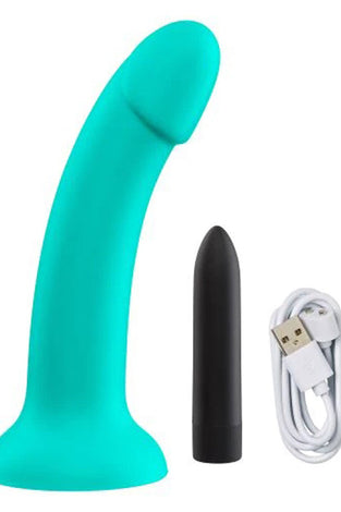 Ergo Super Flexi III Dong Soft and Flexible Liquid Silicone With Vibrator - Teal WTC967