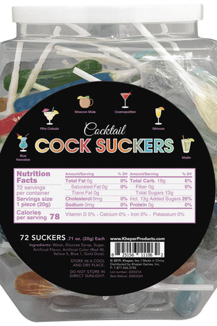 Cocktail Cock Suckers Fish Bowl - 72 Suckers KG-NV100FB