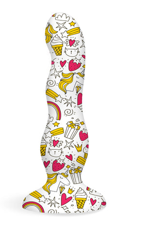 Collage - Cupcake and Unicorns - Curvy Silicone  Dildo IC9000