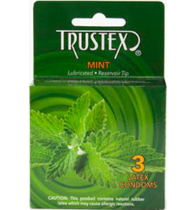 Trustex Flavored Lubricated Condoms - 3 Pack - Mint AL-4005