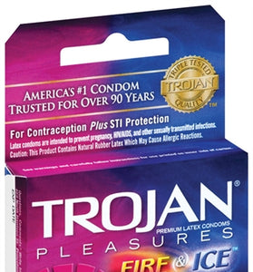 Trojan Fire and Ice Dual Action Lubricated Condoms - 3 Pack TJ96003