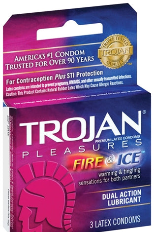 Trojan Fire and Ice Dual Action Lubricated Condoms - 3 Pack TJ96003