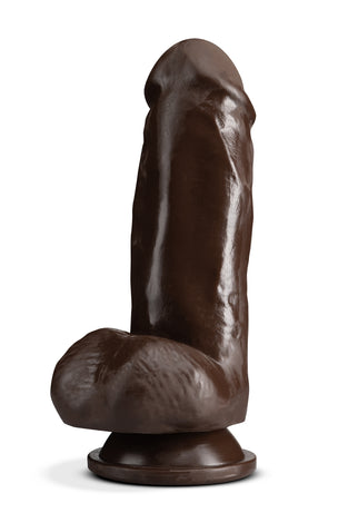 Dr. Skin Plus - 7 Inch Girthy Posable Dildo With  Balls - Chocolate BL-16996