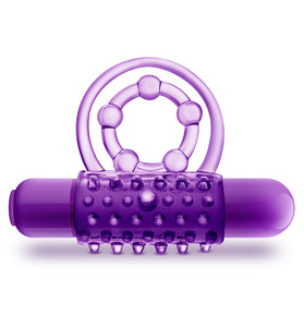 Play With Me - the Player - Vibrating Double Strap Ring - Purple BL-91911