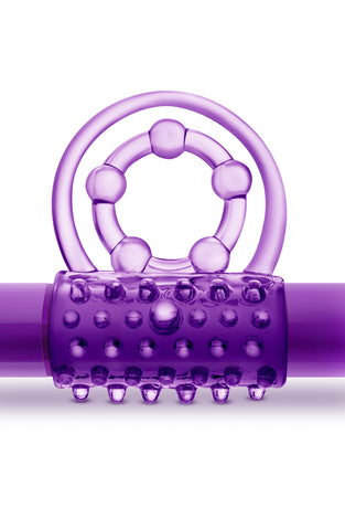 Play With Me - the Player - Vibrating Double Strap Ring - Purple BL-91911