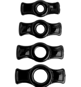 Titanmen Cock Ring Set - Black DJ3503-05