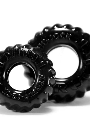 Truckt 2 Piece Cockring Set Atomic Jock - Black OX-AJ1049-BLK