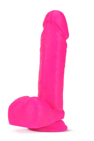 Neo Elite - 8 Inch Silicone Dual Density Cock With Balls - Neon Pink BL-86710