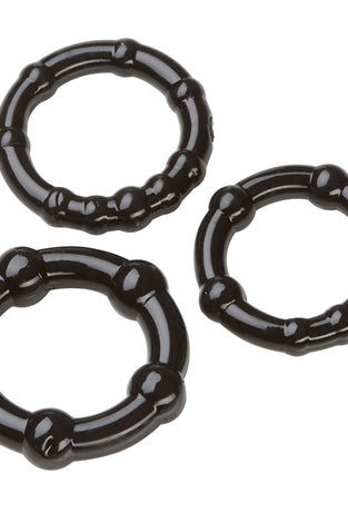 Cockring Combo Beaded - Black WTC63841