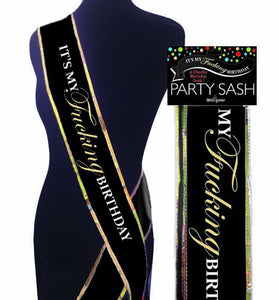 iT's My Fucking Birthday Sash - Black LG-NVC107