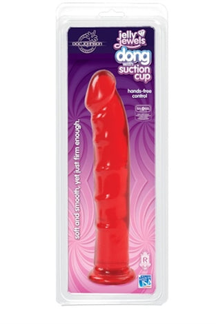 Jelly Jewels - Dong With Suction Cup - Red DJ7012-01