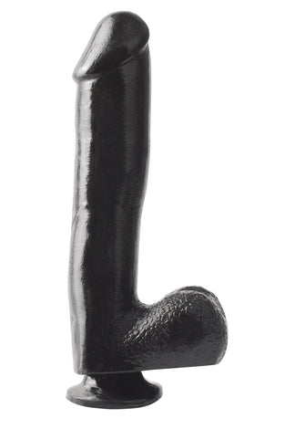 Basix Rubber Works - 10 Inch Dong With Suction Cup - Black PD4222-23