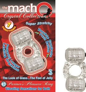 The Macho Crystal Collection Partners Pleasure Ring Clear NW2237