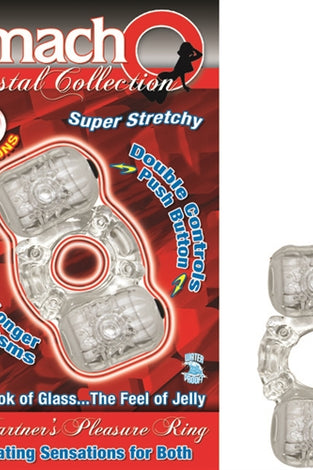 The Macho Crystal Collection Partners Pleasure Ring Clear NW2237