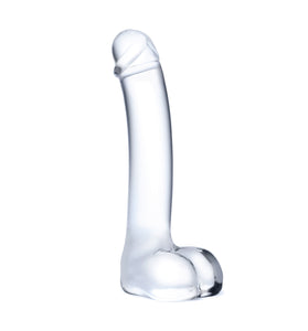 7 Inch Realistic Curved Glass G-Spot Dildo - Clear GLAS-153
