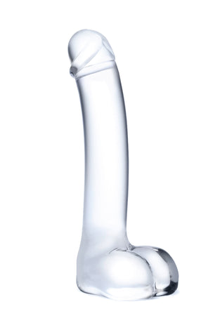 7 Inch Realistic Curved Glass G-Spot Dildo - Clear GLAS-153