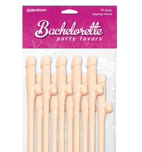 Bachelorette Party Favors - Dicky Sipping Straws - Light - 10 Piece PD6203-01