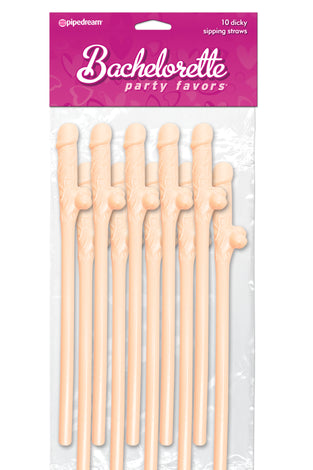 Bachelorette Party Favors - Dicky Sipping Straws - Light - 10 Piece PD6203-01